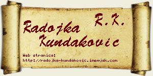 Radojka Kundaković vizit kartica